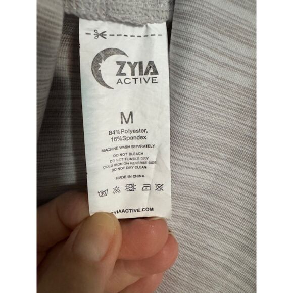 ZYIA Active Haze Silver Gray Twisted Front Yoga Shawl Size M - Picture 5 of 6